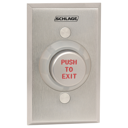 SCHLAGE ELECTRONICS 620, Single Gang Mount Delayed Action Pushbutton, Stainless Steel 621AL RD EX DA